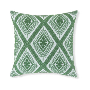 Valey 16 Inch Accent Pillow Set of 4, Indoor Outdoor, Diamond Green White