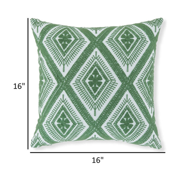 Valey 16 Inch Accent Pillow Set of 4, Indoor Outdoor, Diamond Green White