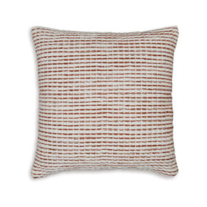 Lien 19 Inch Throw Pillow Set of 4, Striped Design, White Brown Cotton