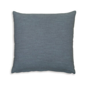 Ina 22 Inch Accent Throw Pillow Set of 4, Square, Classic Blue Cotton Linen