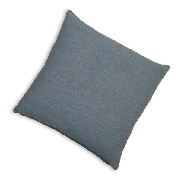 Ina 22 Inch Accent Throw Pillow Set of 4, Square, Classic Blue Cotton Linen