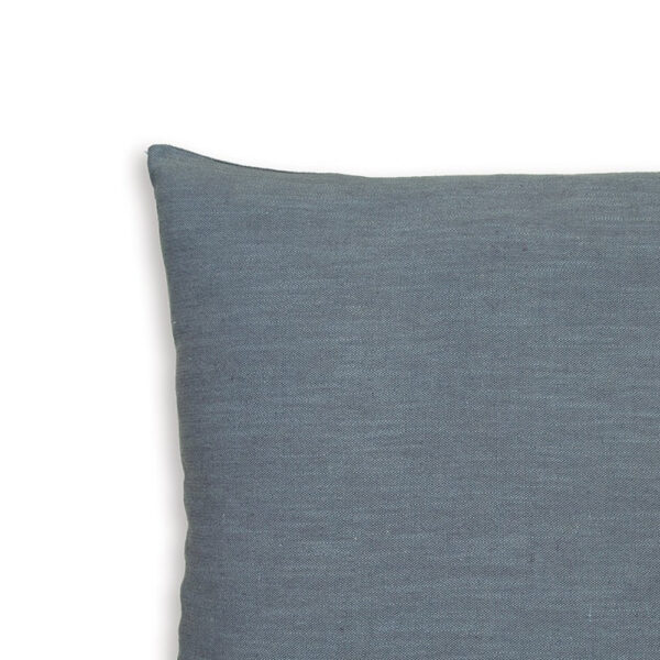 Ina 22 Inch Accent Throw Pillow Set of 4, Square, Classic Blue Cotton Linen
