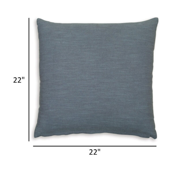 Ina 22 Inch Accent Throw Pillow Set of 4, Square, Classic Blue Cotton Linen