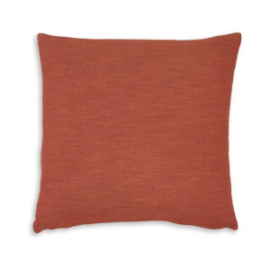 Ina 22 Inch Accent Throw Pillow Set of 4, Square, Rust Brown Cotton Linen