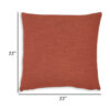 Ina 22 Inch Accent Throw Pillow Set of 4, Square, Rust Brown Cotton Linen
