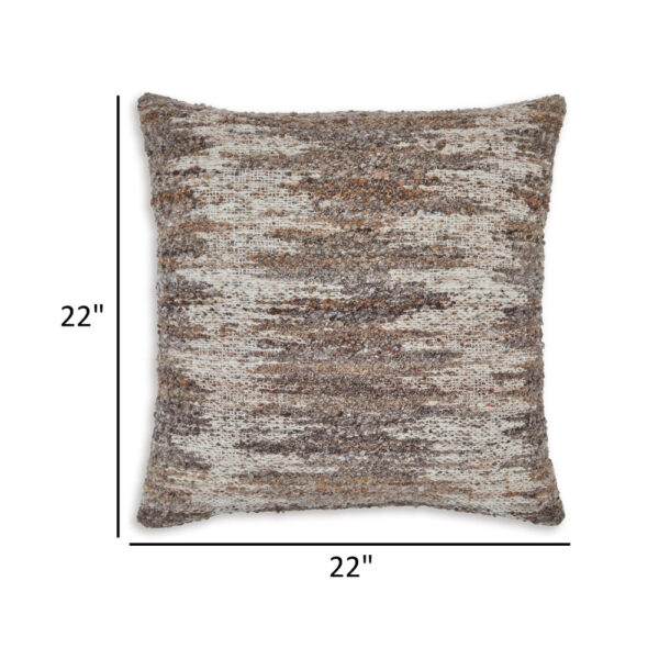 Nely 22 Inch Accent Pillow Set of 4, Handwoven Abstract Design, Ivory Brown