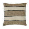 Fordy 20 Inch Decorative Throw Pillow Set of 4, Woven Stripes, Ivory, Tan