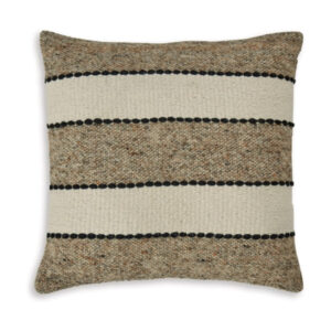 Fordy 20 Inch Decorative Throw Pillow Set of 4, Woven Stripes, Ivory, Tan