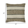 Fordy 20 Inch Decorative Throw Pillow Set of 4, Woven Stripes, Ivory, Tan