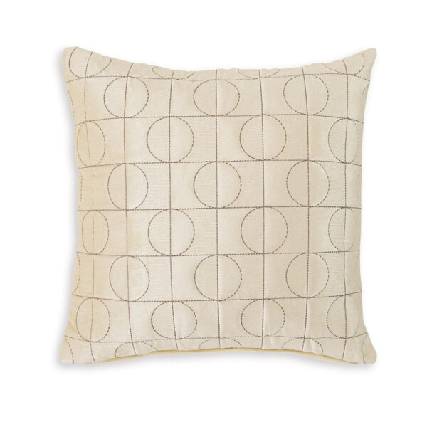 Kyla 22 Inch Accent Pillow Set of 4, Embroidered Geometric Pattern, Cream