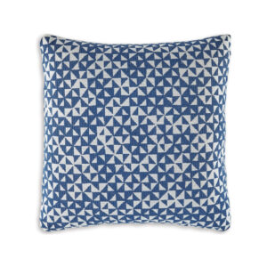 Coel 18 Inch Accent Pillow Set of 4, Indoor Outdoor Woven Geometric, Blue
