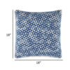Coel 18 Inch Accent Pillow Set of 4, Indoor Outdoor Woven Geometric, Blue