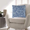 Coel 18 Inch Accent Pillow Set of 4, Indoor Outdoor Woven Geometric, Blue