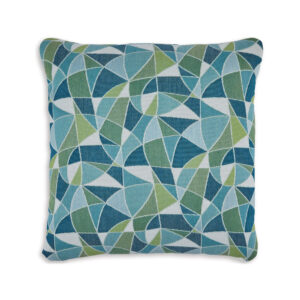 Sery 18 Inch Accent Pillow Set of 4, Indoor Outdoor Woven Geometric, Blue
