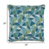 Sery 18 Inch Accent Pillow Set of 4, Indoor Outdoor Woven Geometric, Blue