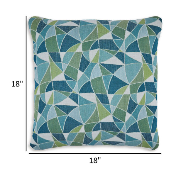 Sery 18 Inch Accent Pillow Set of 4, Indoor Outdoor Woven Geometric, Blue