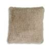 Difi Throw Pillow Set of 4, 20 Inch, Faux Rabbit Fur Face, Taupe Polyester
