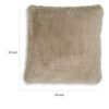 Difi Throw Pillow Set of 4, 20 Inch, Faux Rabbit Fur Face, Taupe Polyester
