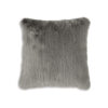 Difi Throw Pillow Set of 4, 20 Inch, Faux Rabbit Fur Face, Gray Polyester