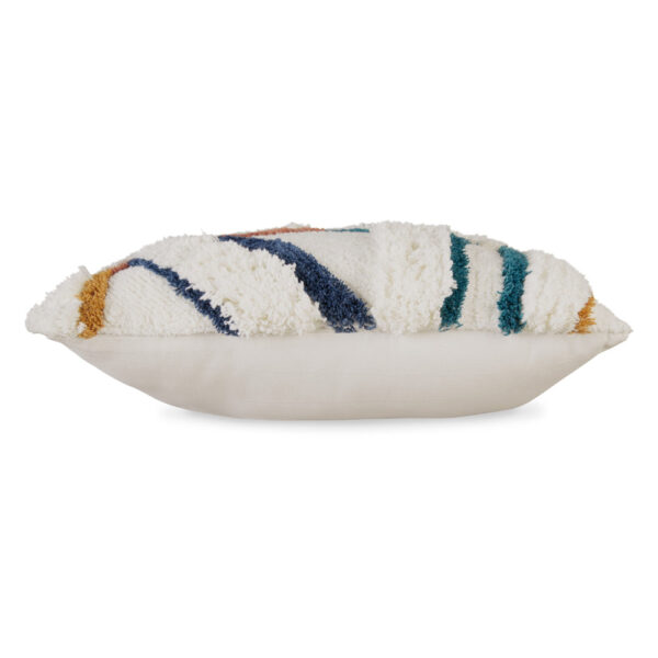 Throw Pillow Set of 4, 20 Inch, Whimsical Design, Boho Style, White, Blue