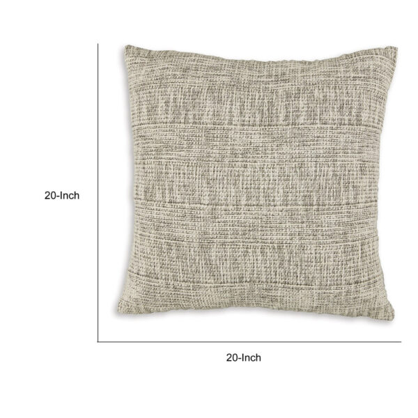 Throw Pillow Set of 4, 20 Inch Square, Cotton, Black and White Stripes