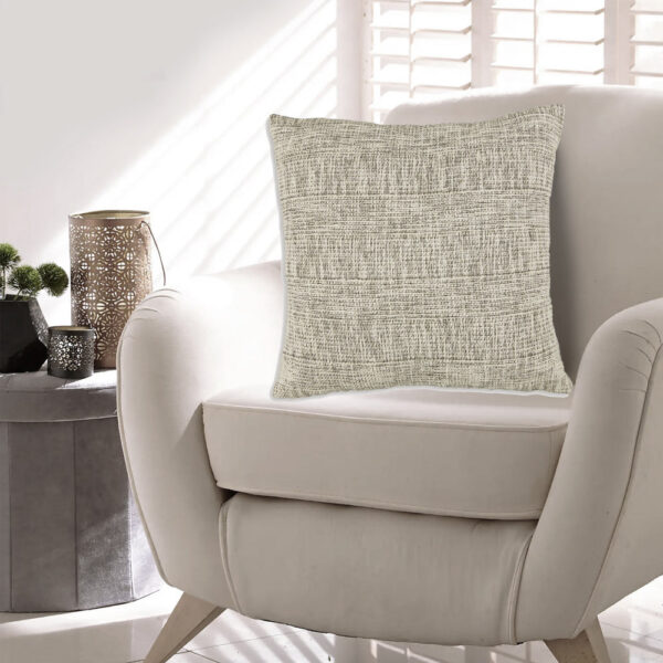 Throw Pillow Set of 4, 20 Inch Square, Cotton, Black and White Stripes