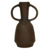Adea Flower Vase, Antiqued Amphora Shape, Thin Neck Style, Brown Terracotta