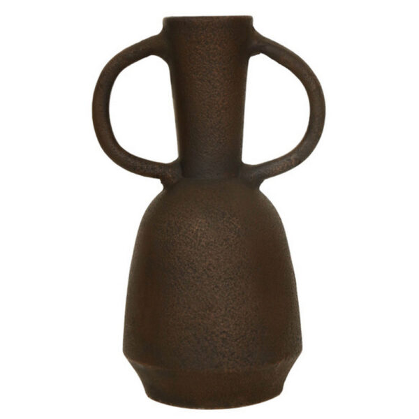 Adea Flower Vase, Antiqued Amphora Shape, Thin Neck Style, Brown Terracotta