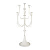 30 Inch Classic 11 Light Candelabra, Curved Arms, White Iron Frame