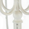 30 Inch Classic 11 Light Candelabra, Curved Arms, White Iron Frame