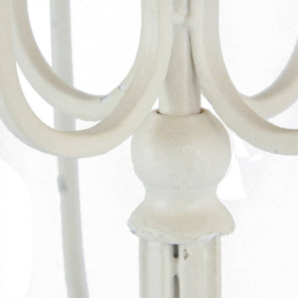 30 Inch Classic 11 Light Candelabra, Curved Arms, White Iron Frame