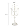 30 Inch Classic 11 Light Candelabra, Curved Arms, White Iron Frame