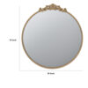 Kea 32 Inch Vintage Round Wall Mirror, Gold Metal Frame, Baroque Design