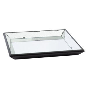 Inez 20 Inch Decorative Glass Tray, Silver Mirrored, Wall Hanger, Medium