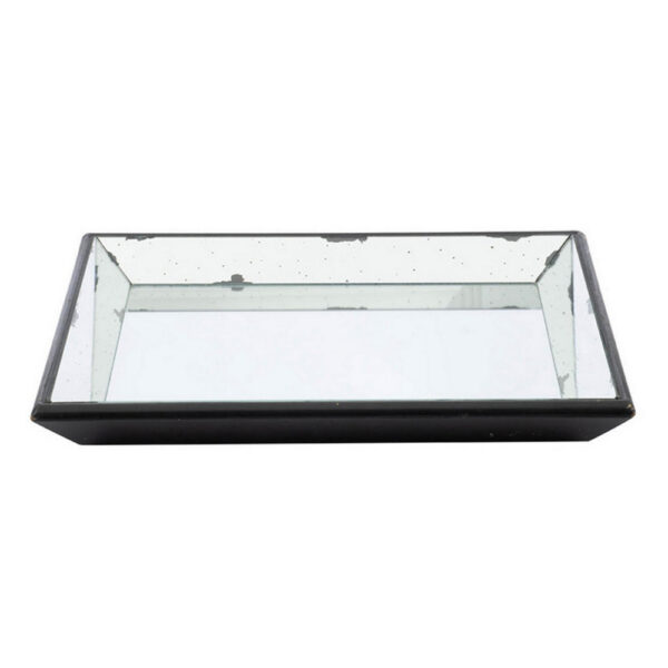 Inez 20 Inch Decorative Glass Tray, Silver Mirrored, Wall Hanger, Medium
