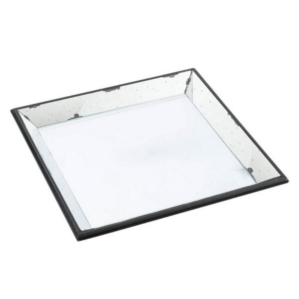 Inez 20 Inch Decorative Glass Tray, Silver Mirrored, Wall Hanger, Medium