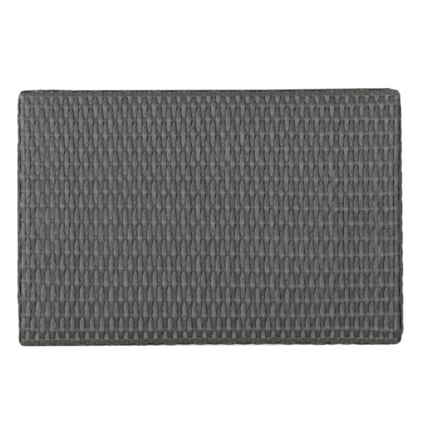 Mach Snack Table, Dark Gray Outdoor Safe Wicker and Iron Frame, 24 Inch