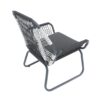 Ciao Accent Club Chair Set of 2, Outdoor Gray Cushions, Gray Rope and Steel