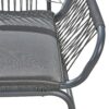 Ciao Accent Club Chair Set of 2, Outdoor Gray Cushions, Gray Rope and Steel