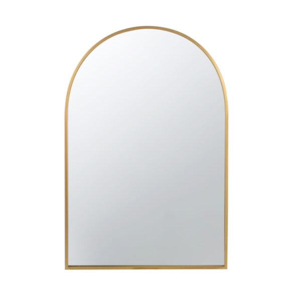 Cod 36 Inch Wall Mounted Mirror, Wide Arched Design Gold Metal Frame