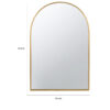 Cod 36 Inch Wall Mounted Mirror, Wide Arched Design Gold Metal Frame