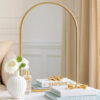 Cod 36 Inch Wall Mounted Mirror, Wide Arched Design Gold Metal Frame