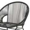 Sanu Outdoor Accent Chair Set of 2, PE Rattan, Black Iron, Round Backrests