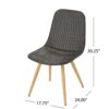 Illa Side Dining Chair, Modern Style Iron Legs, Dark Gray Wicker Rattan