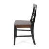 Ricks Dining Chair Set of 2, Crossed X Back, Acacia Wood, Dark Brown, Black