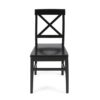 Ricks Dining Chair Set of 2, Crossed X Back, Curved Back Legs, Black Wood