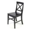 Ricks Dining Chair Set of 2, Crossed X Back, Curved Back Legs, Black Wood