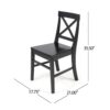 Ricks Dining Chair Set of 2, Crossed X Back, Curved Back Legs, Black Wood