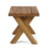 Harley Outdoor Side Table, X Legs, Square 18 Inch Brown Acacia Wood