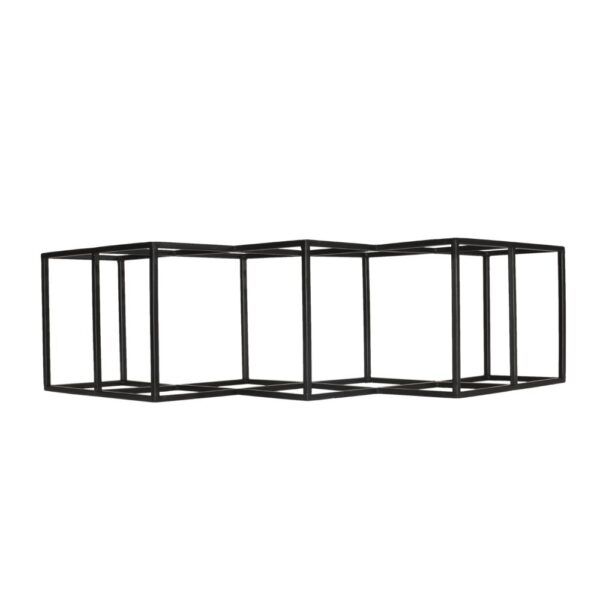 Wine Rack with Diamond Slots, 24 Inch Compact Design, Matte Black